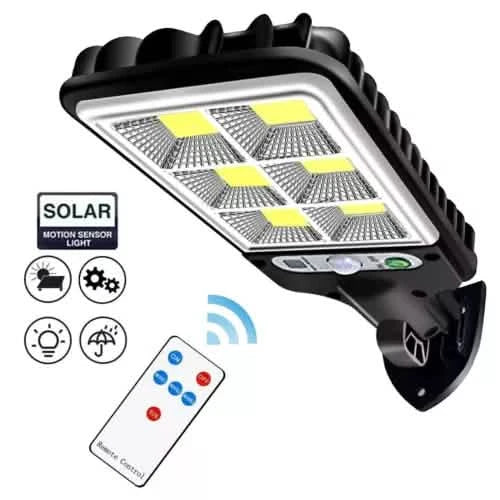 LED Solar Light Motion Sensor 3 Modes Flood Lamp Outdoor Street Wall Yard Garden DailySale