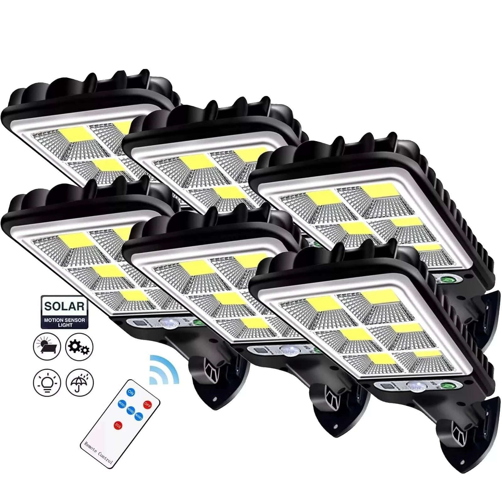 LED Solar Light Motion Sensor 3 Modes Flood Lamp Outdoor Street Wall Yard Garden DailySale
