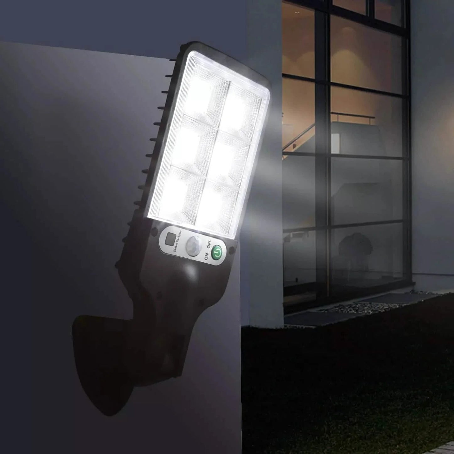 LED Solar Light Motion Sensor 3 Modes Flood Lamp Outdoor Street Wall Yard Garden DailySale