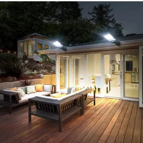 LED Solar Light Motion Sensor 3 Modes Flood Lamp Outdoor Street Wall Yard Garden DailySale