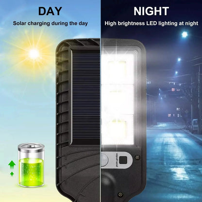 LED Solar Light Motion Sensor 3 Modes Flood Lamp Outdoor Street Wall Yard Garden DailySale
