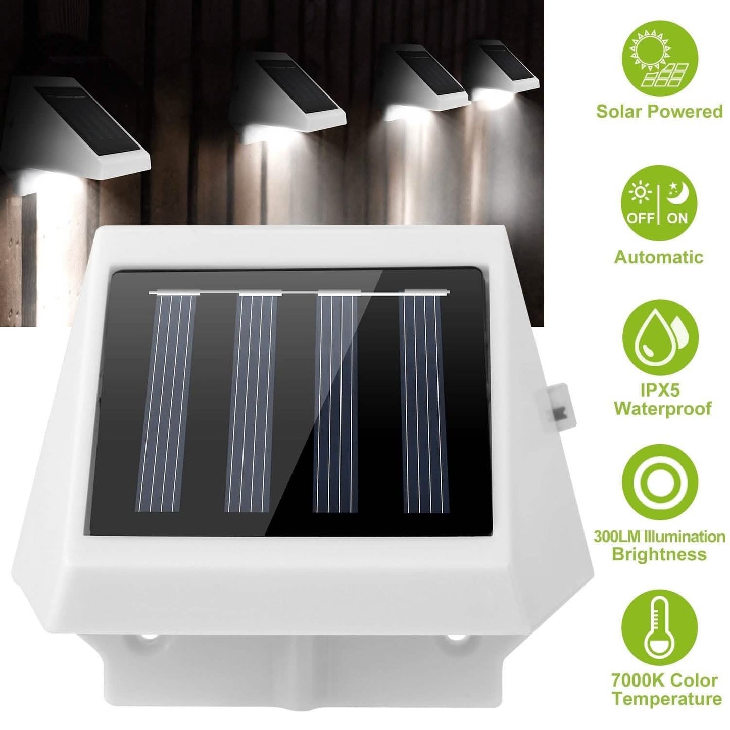 LED Solar Powered Stair Lights DailySale