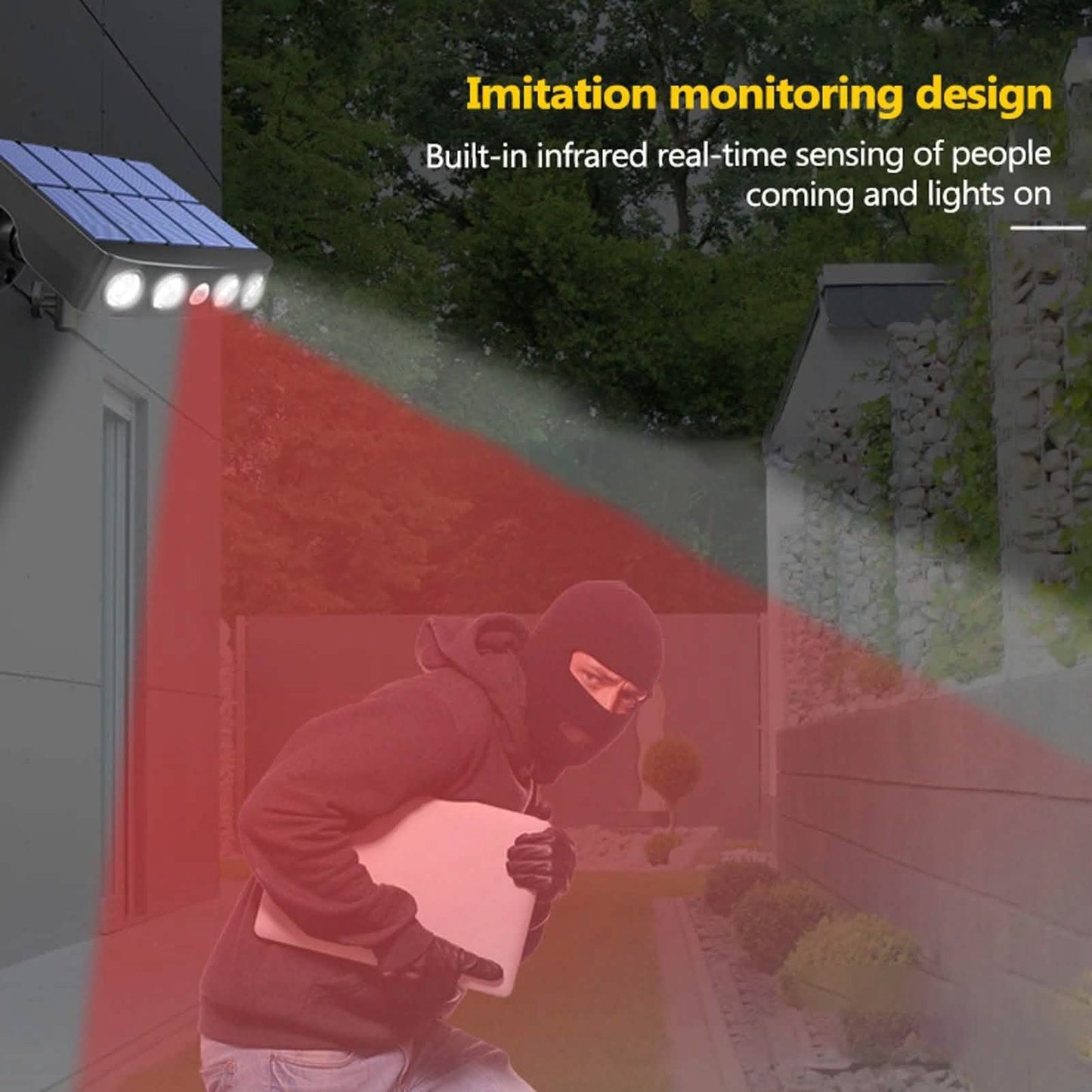 LED Solar Powered Wall Light Rotatable Waterproof Motion-Sensor Lights DailySale