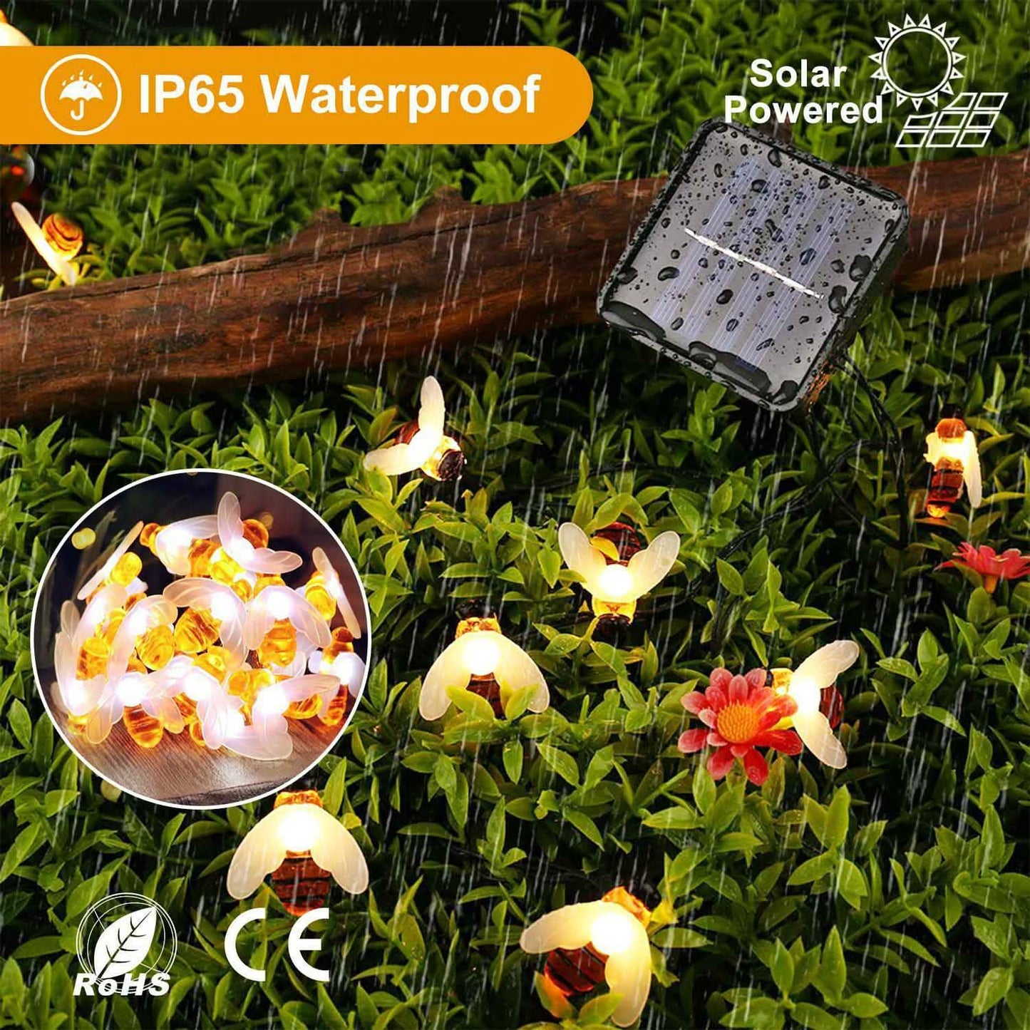 LED Solar String Bee Lights 30 Honeybees DailySale