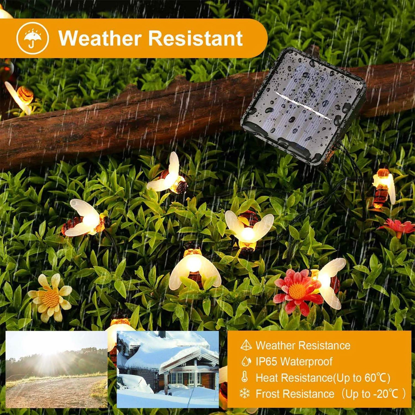 LED Solar String Bee Lights 30 Honeybees DailySale