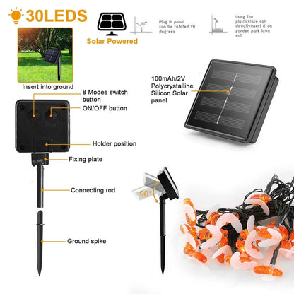 LED Solar String Bee Lights 30 Honeybees DailySale