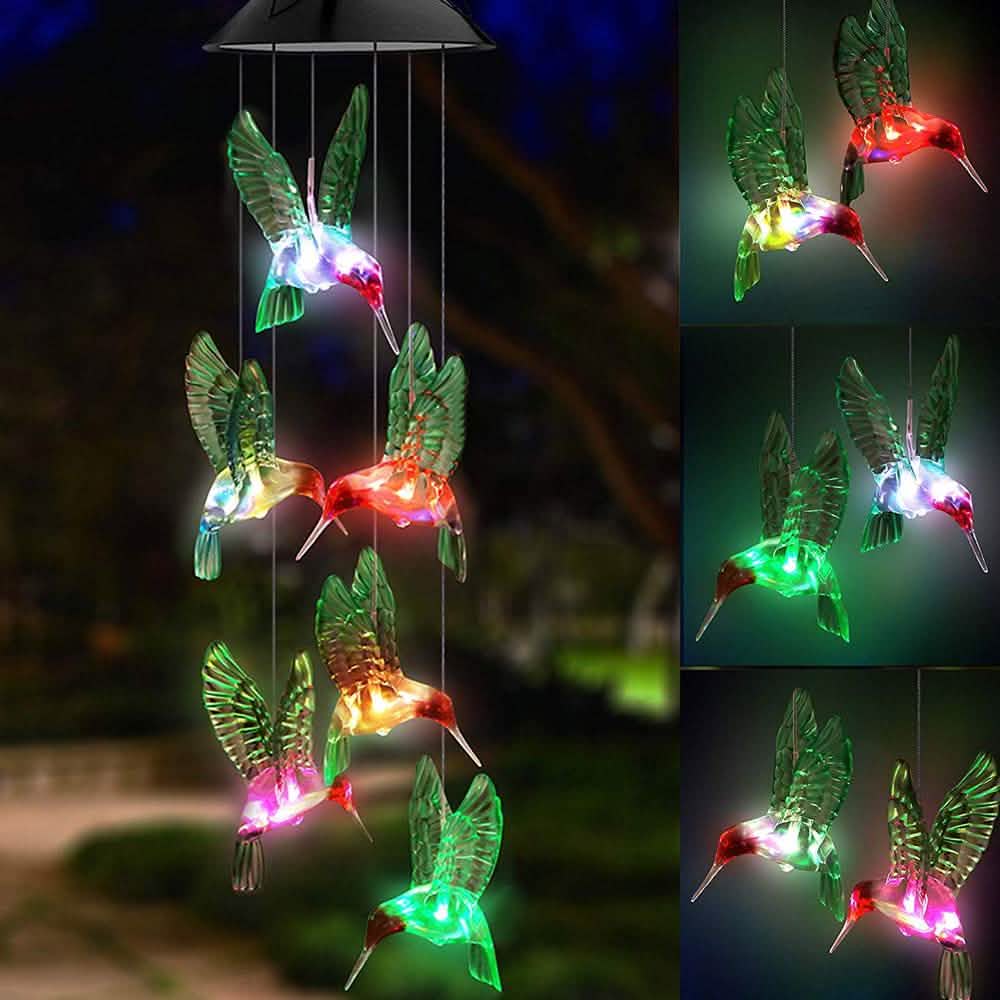 LED Solar String Lights Hummingbird Wind Chime DailySale