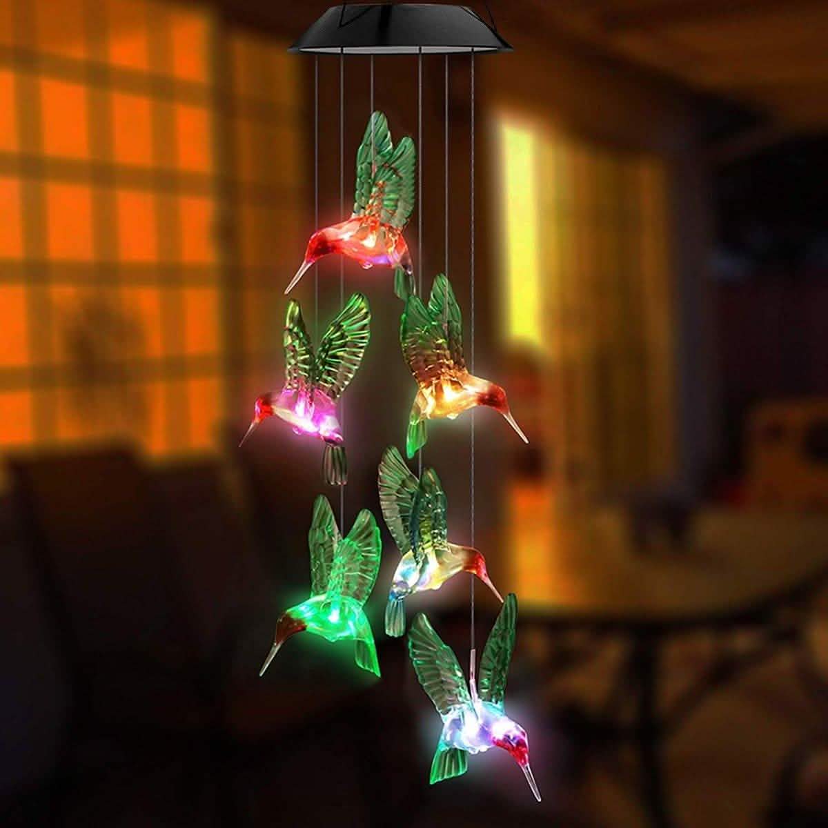 LED Solar String Lights Hummingbird Wind Chime DailySale