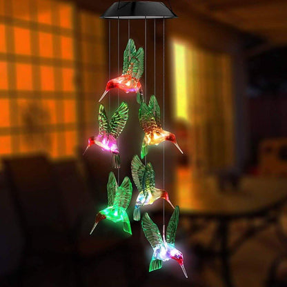 LED Solar String Lights Hummingbird Wind Chime DailySale