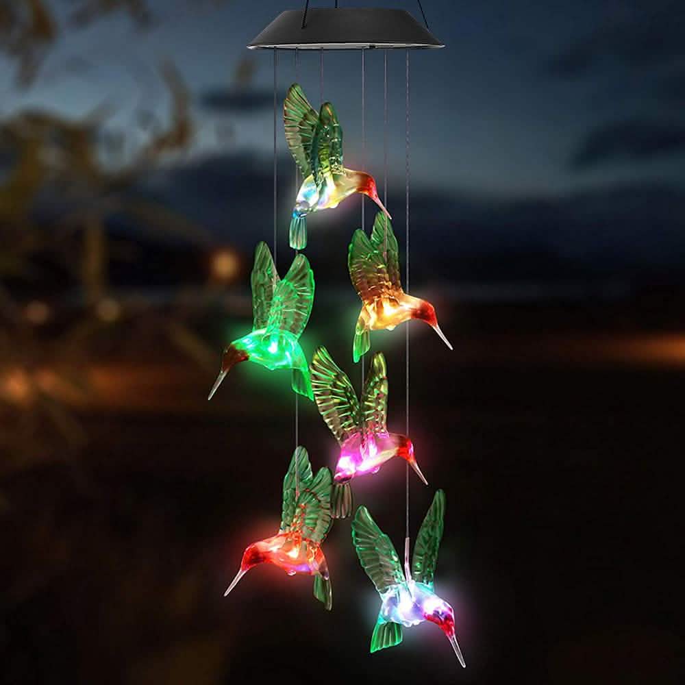 LED Solar String Lights Hummingbird Wind Chime DailySale