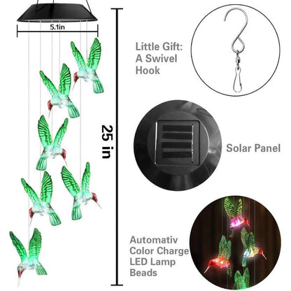 LED Solar String Lights Hummingbird Wind Chime DailySale