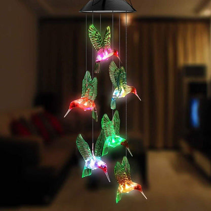 LED Solar String Lights Hummingbird Wind Chime DailySale