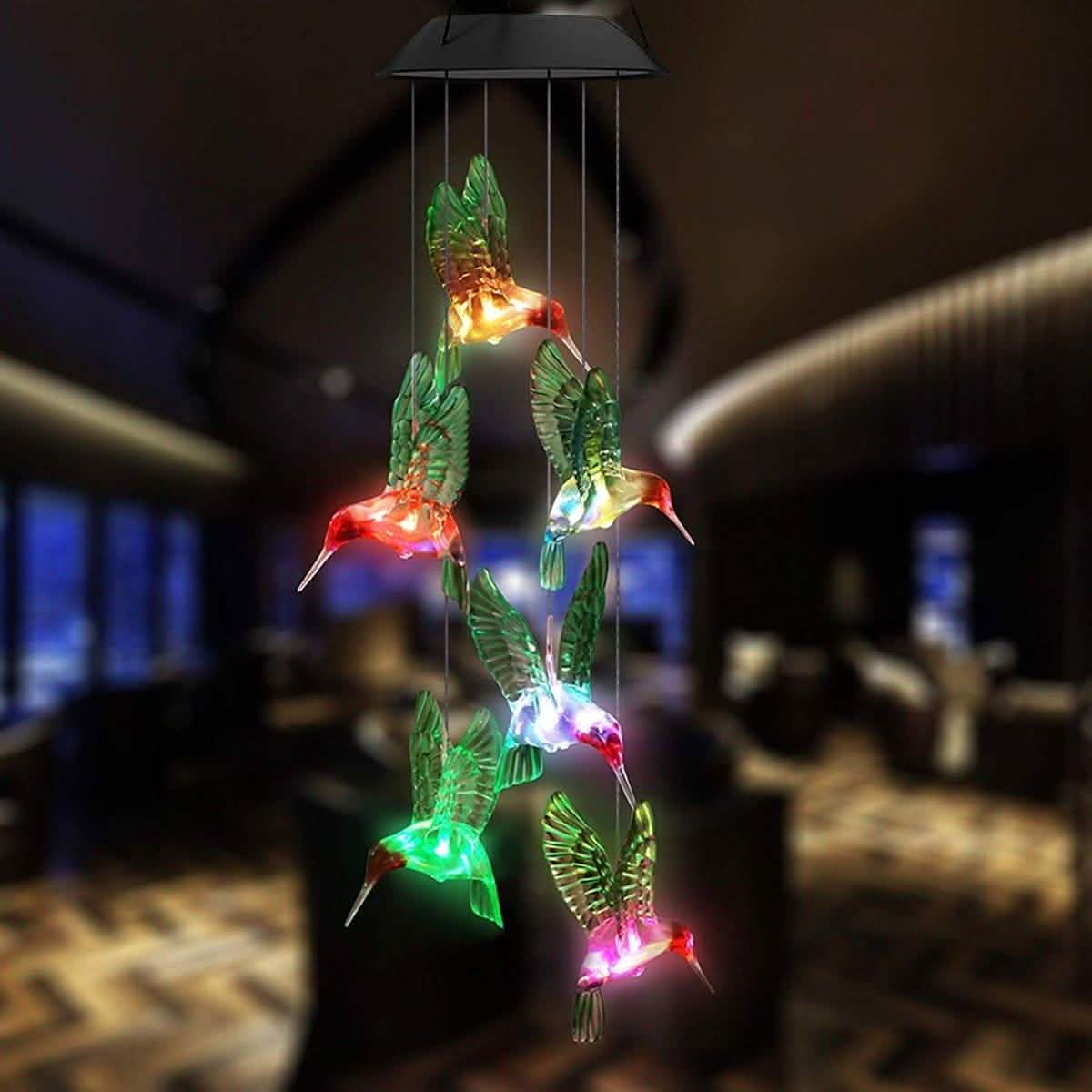 LED Solar String Lights Hummingbird Wind Chime DailySale