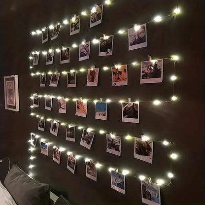 LED String Lights with 40 Wooden Clips DailySale