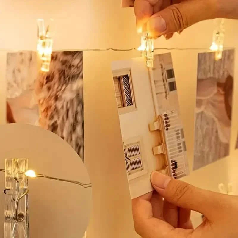 LED String Lights with 40 Wooden Clips DailySale