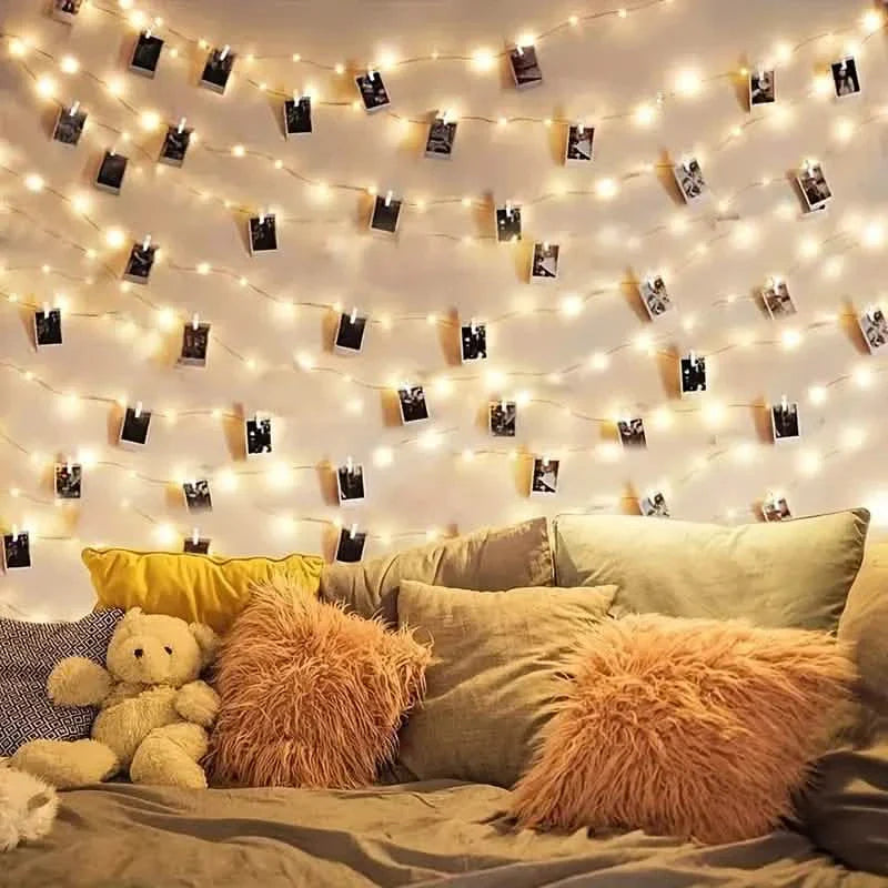 LED String Lights with 40 Wooden Clips DailySale