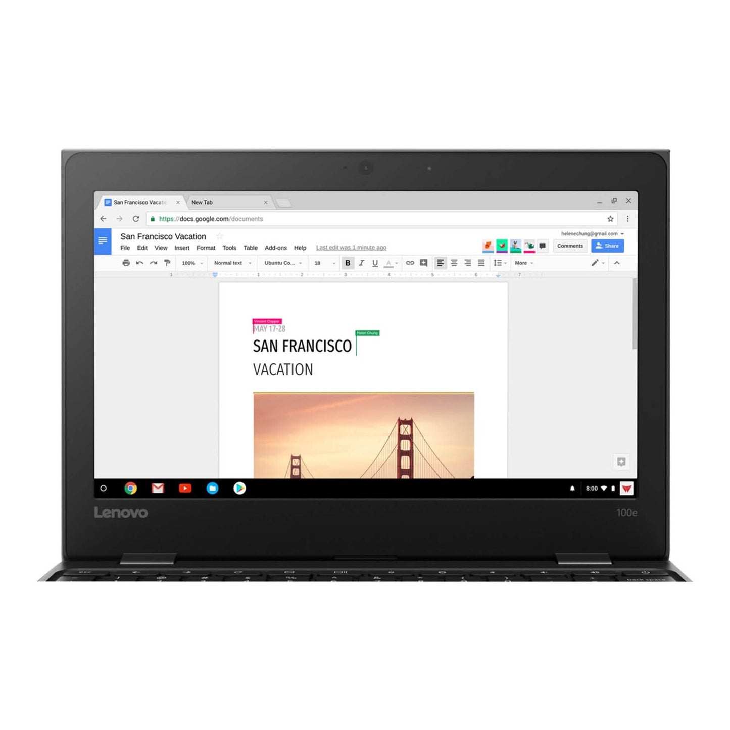 Lenovo 100e Chromebook Celeron N3350 Chrome OS 4 GB RAM 32 GB eMMC (Refurbished) DailySale