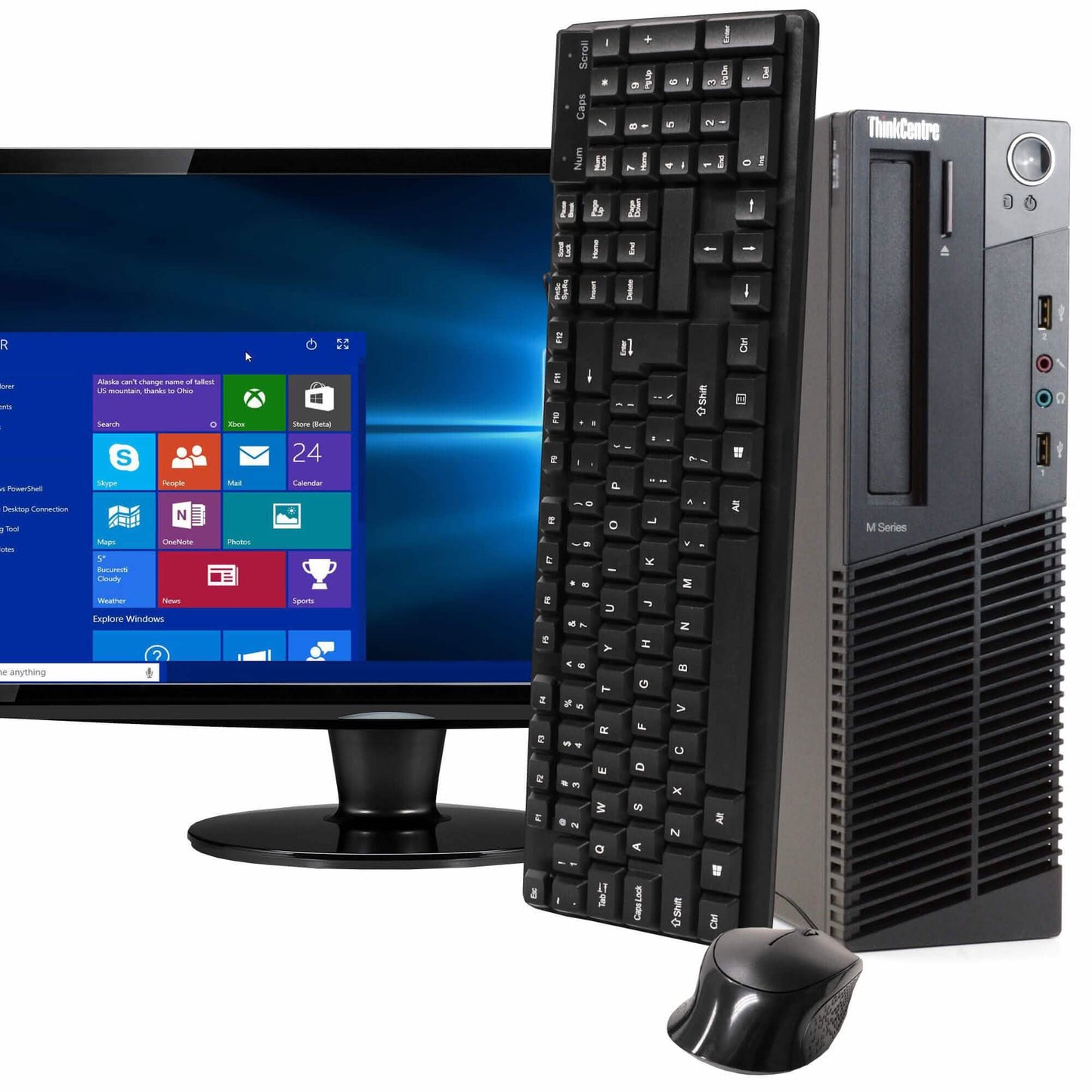 Lenovo ThinkCentre M92 Desktop Computer with 19" Flat Screen Monitor (Refurbished) DailySale