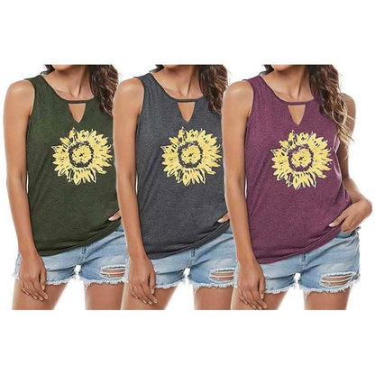 Leo Rosi Women Casual Sunflower Summer Tank Top DailySale