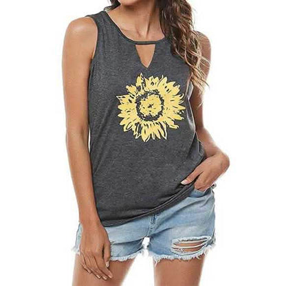 Leo Rosi Women Casual Sunflower Summer Tank Top DailySale