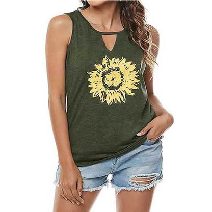 Leo Rosi Women Casual Sunflower Summer Tank Top DailySale