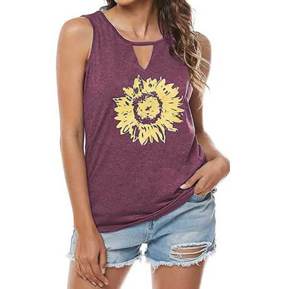 Leo Rosi Women Casual Sunflower Summer Tank Top DailySale