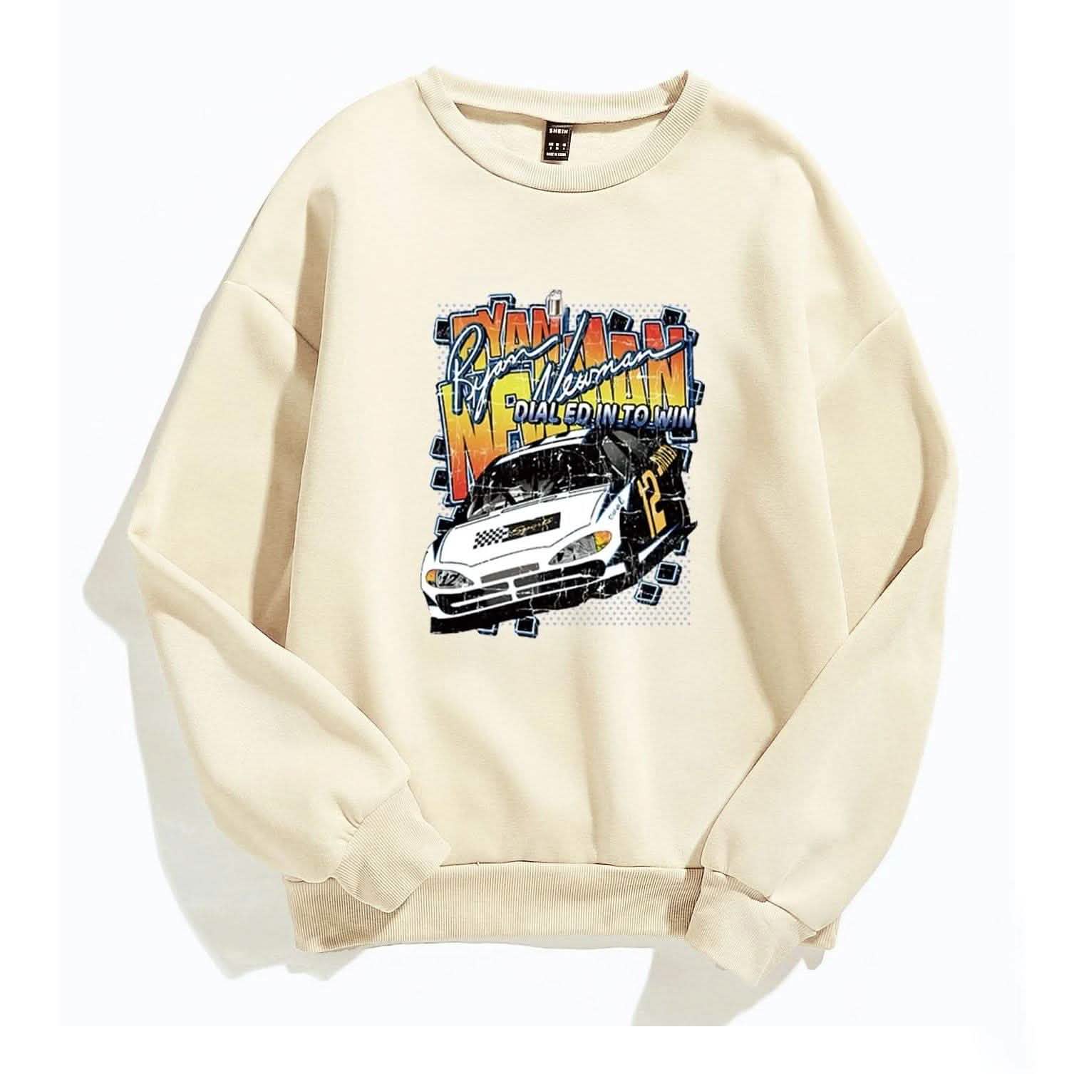 Letter and Car Print Oversized Sweatshirt DailySale
