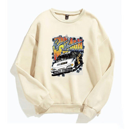Letter and Car Print Oversized Sweatshirt DailySale