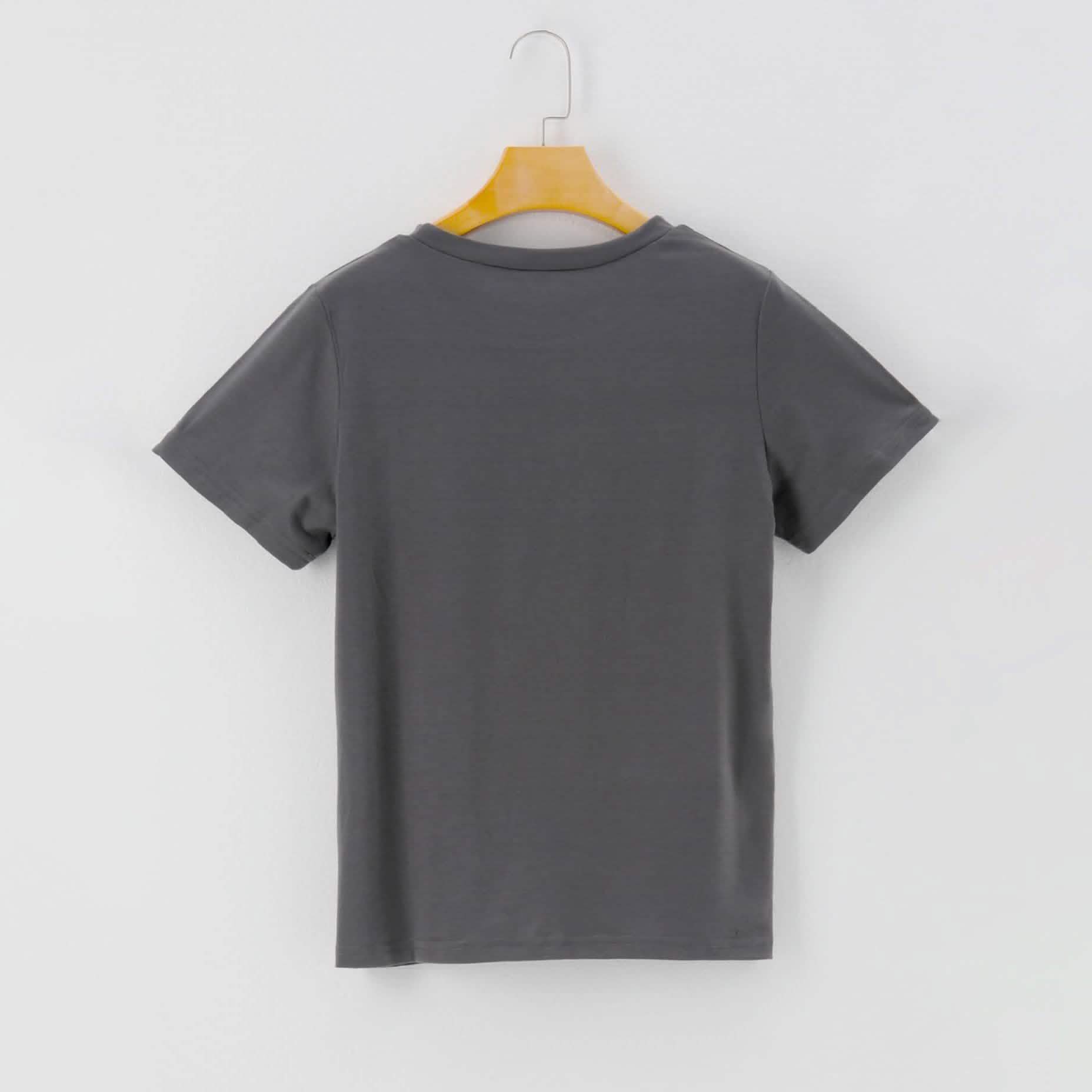 Letters Print Round Neck Short Sleeve Casual T-Shirt DailySale