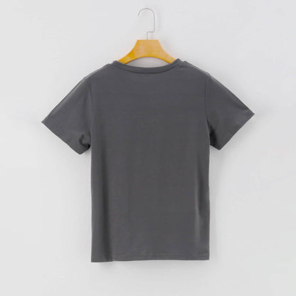 Letters Print Round Neck Short Sleeve Casual T-Shirt DailySale