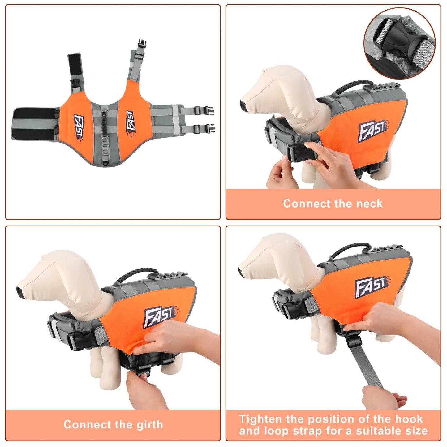 Life Jacket Reflective Safety Vest with Adjustable Buckles & Durable Rescue DailySale