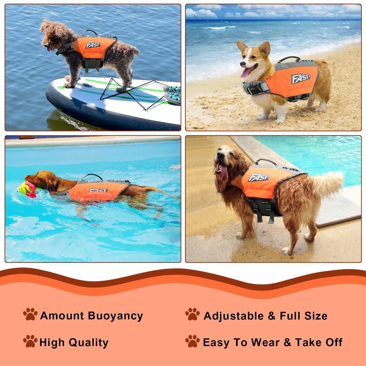 Life Jacket Reflective Safety Vest with Adjustable Buckles & Durable Rescue DailySale