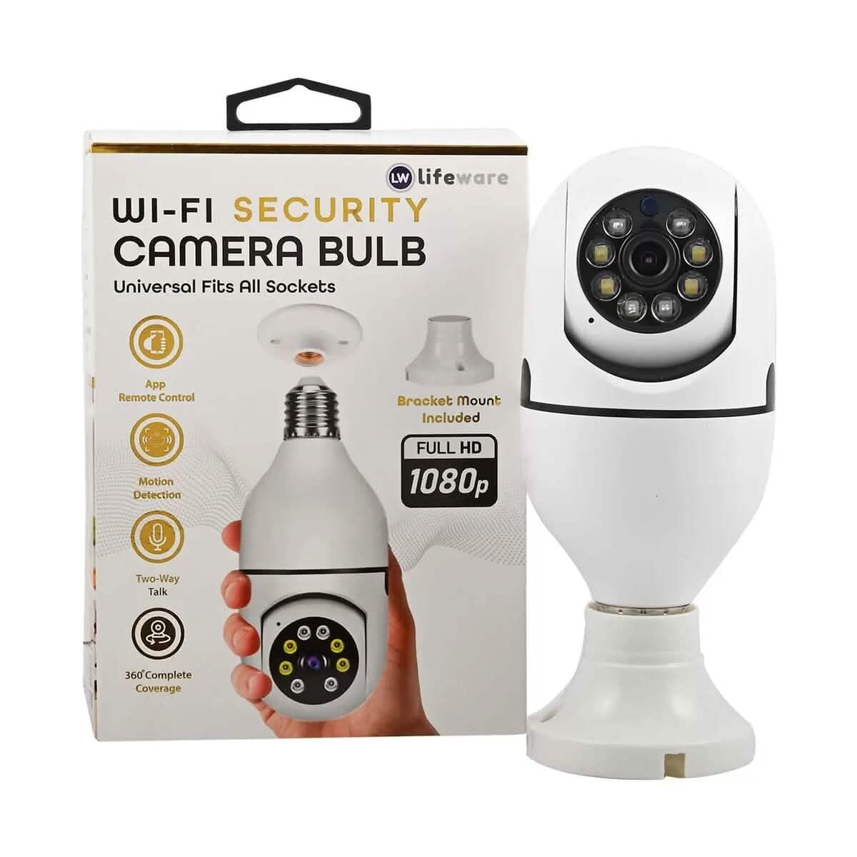 LifeWare Wireless 360-Degree Light Bulb Security Camera DailySale