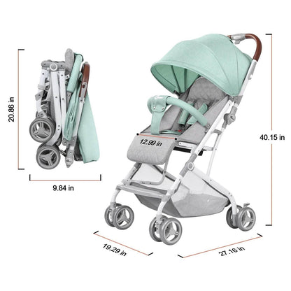Light Blue Baby Infant Foldable Umbrella Stroller Lightweight Travel Carriage Pushchair DailySale