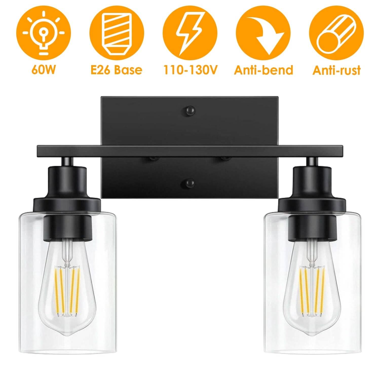 Light Wall Scone Lighting with Clear Glass DailySale