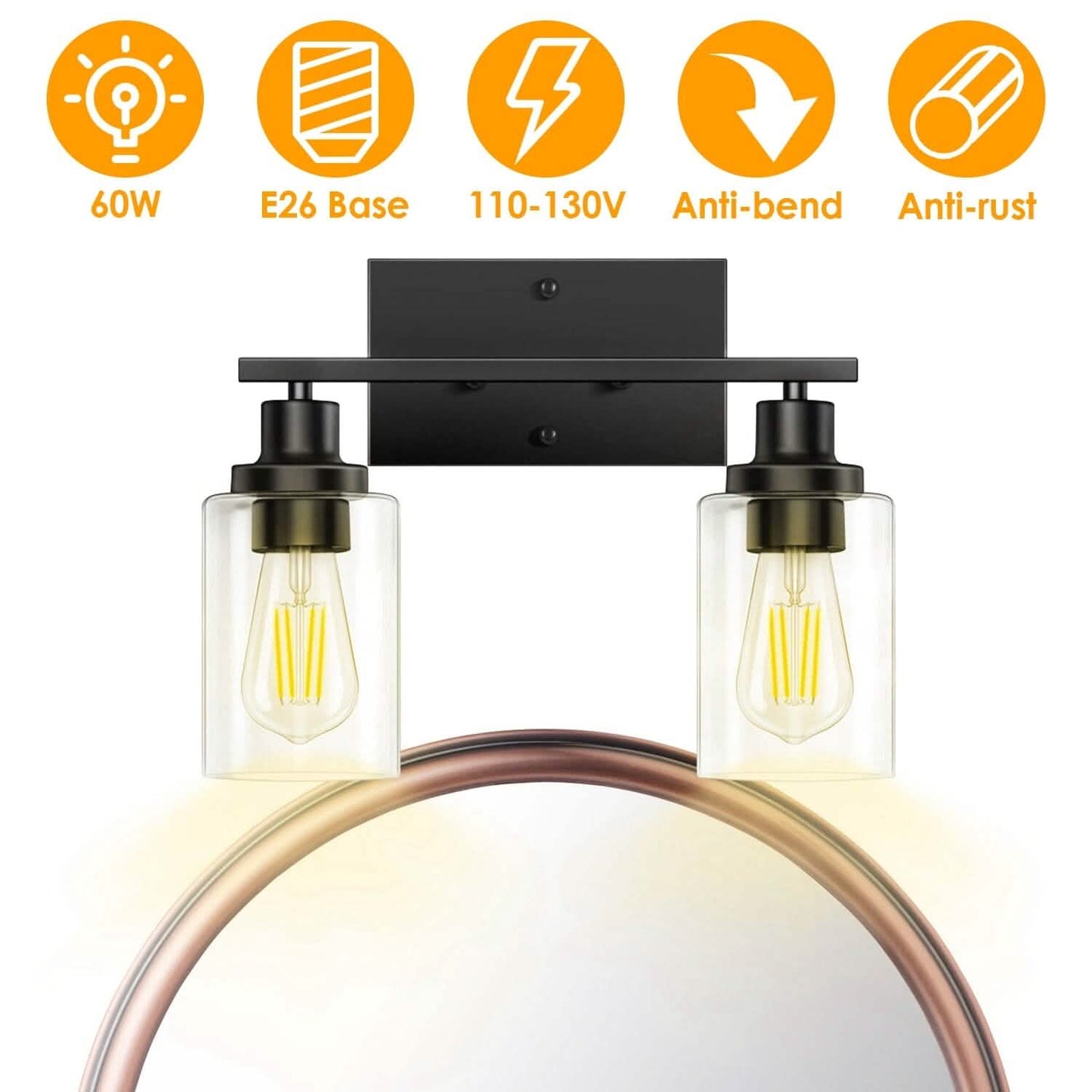 Light Wall Scone Lighting with Clear Glass DailySale