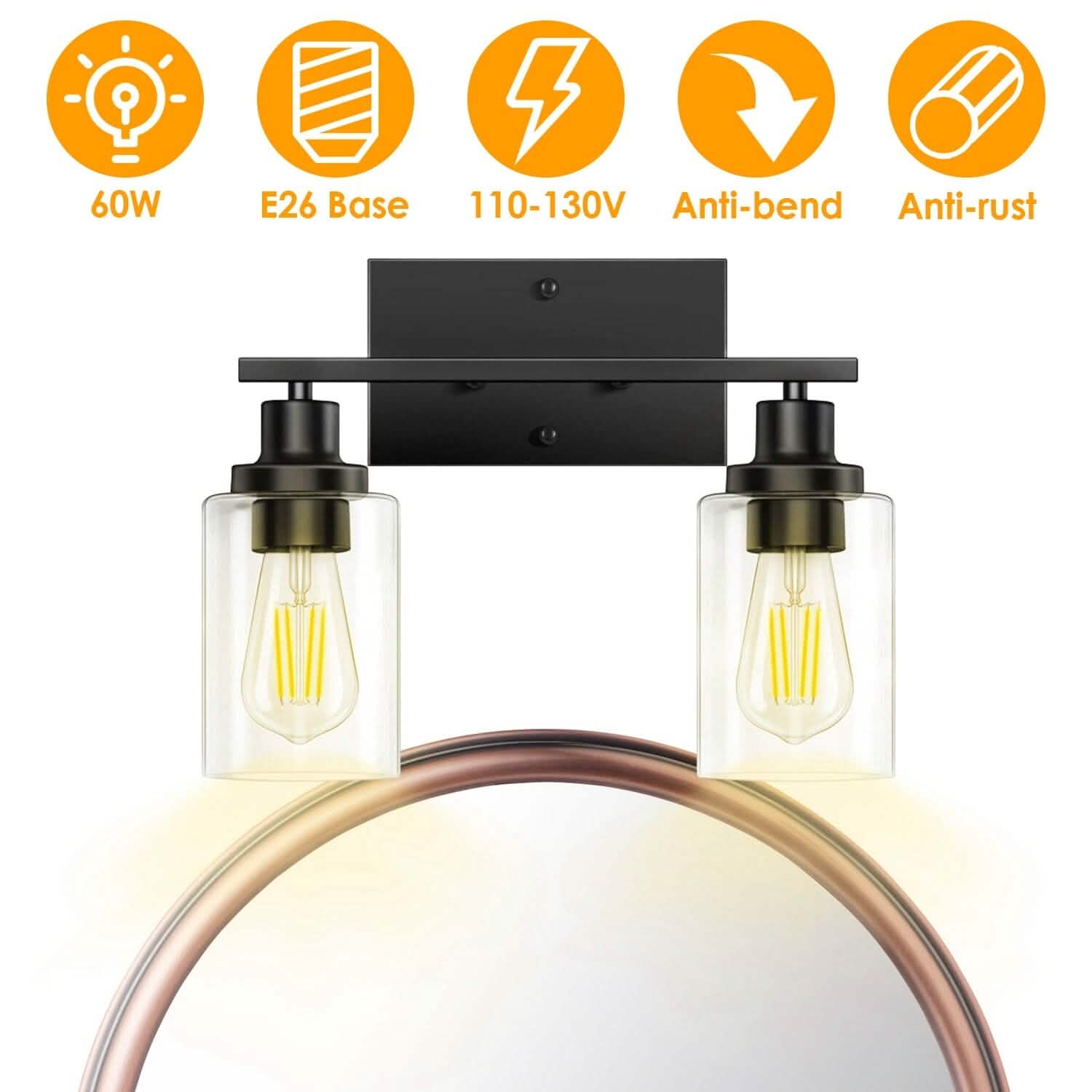 Light Wall Scone Lighting with Clear Glass DailySale