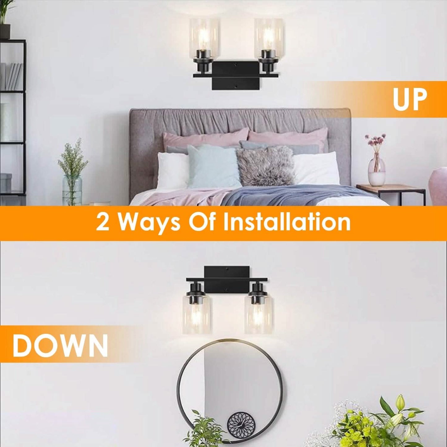 Light Wall Scone Lighting with Clear Glass DailySale