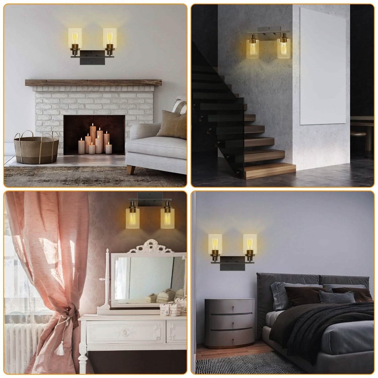 Light Wall Scone Lighting with Clear Glass DailySale