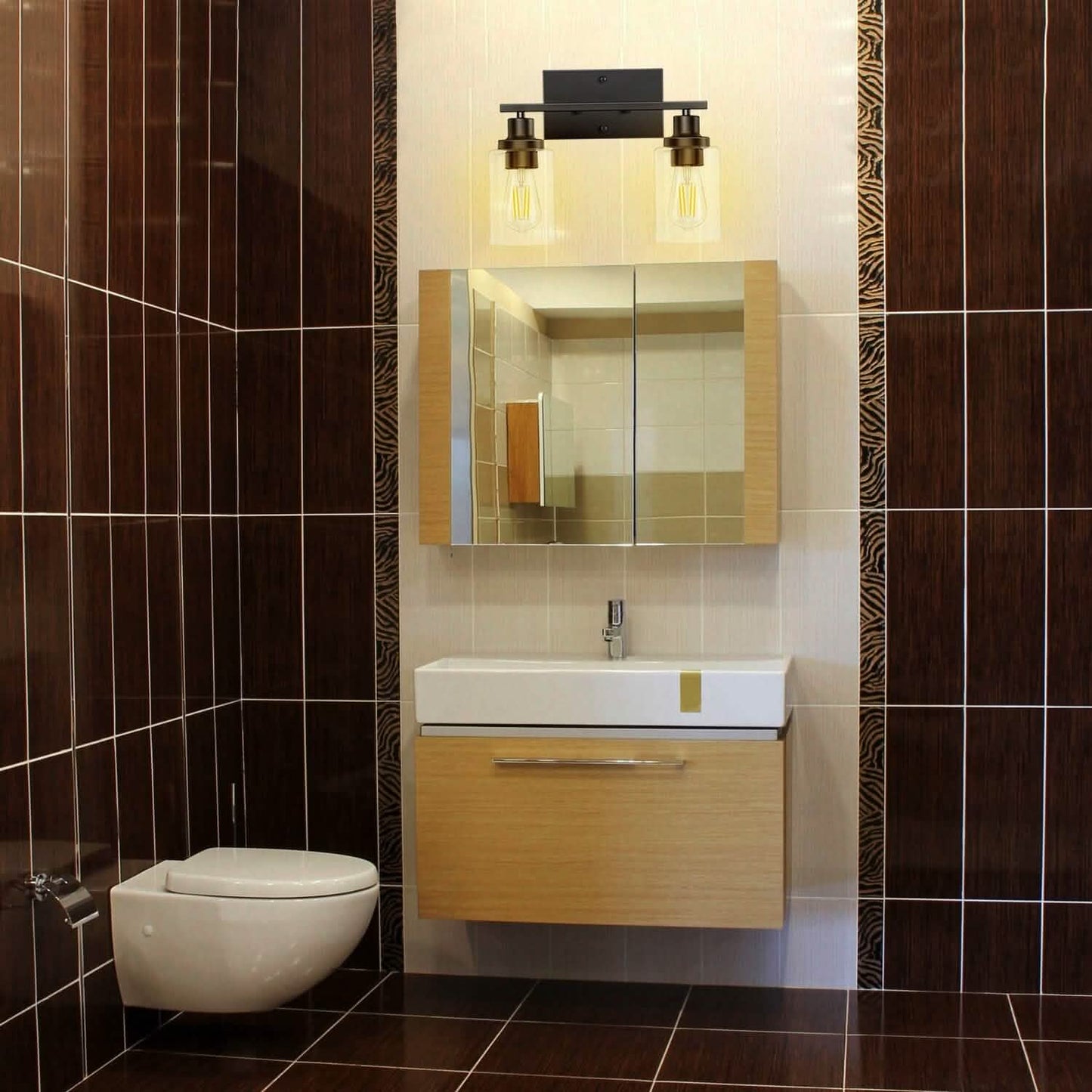 Light Wall Scone Lighting with Clear Glass DailySale