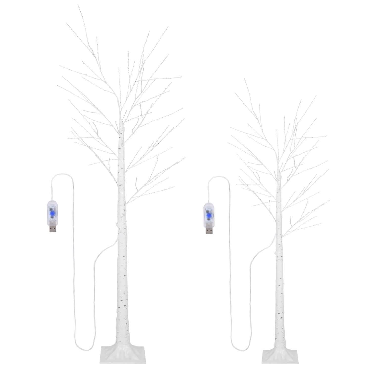 Lighted Birch Tree Artificial White Birch Tree Wig with 8 Warm White Lighting Modes DailySale