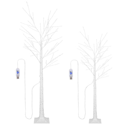 Lighted Birch Tree Artificial White Birch Tree Wig with 8 Warm White Lighting Modes DailySale