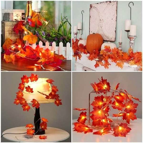 Lighted Fall Garland 40 LED String Light DailySale