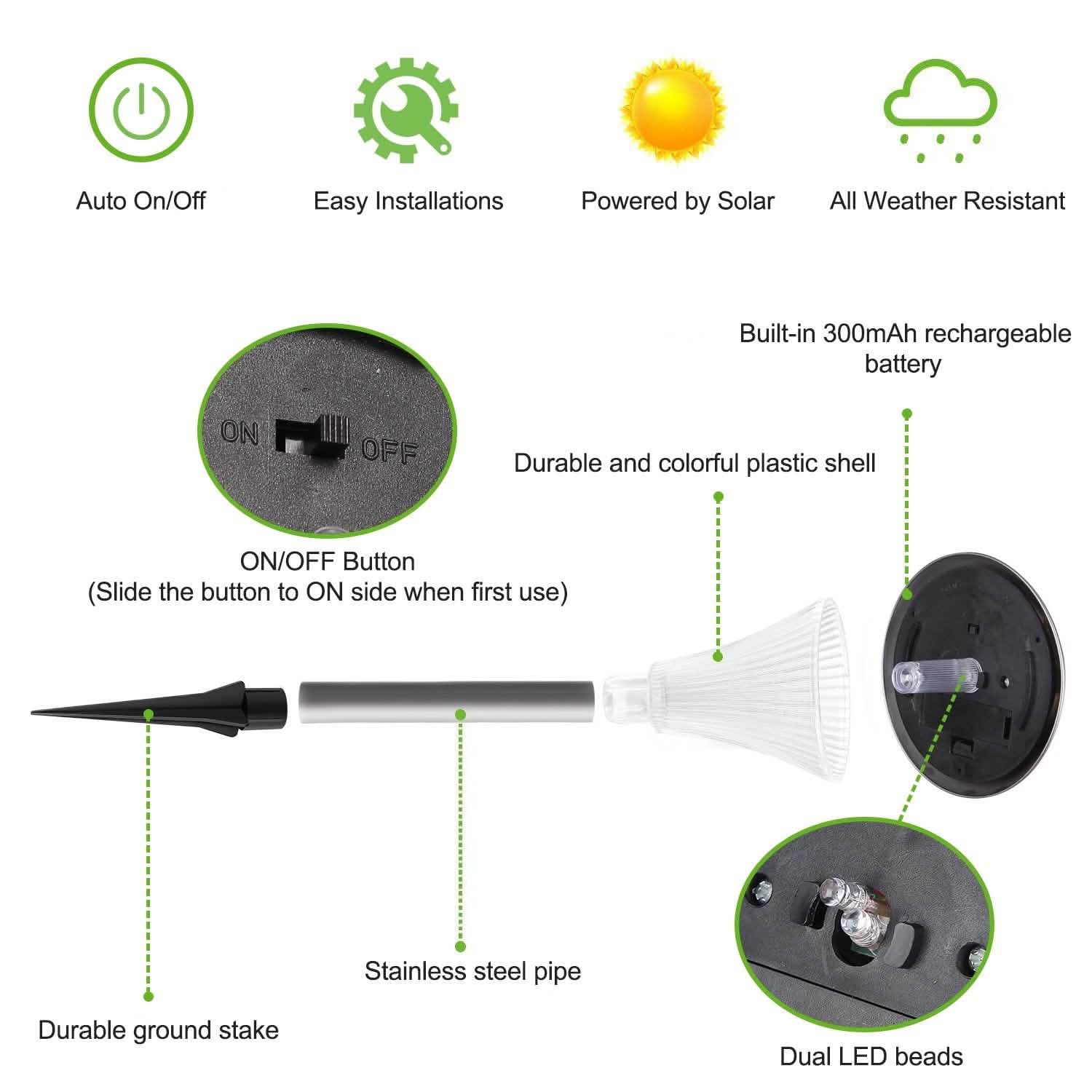 Lights Color Changing Landscape Solar Lamps DailySale