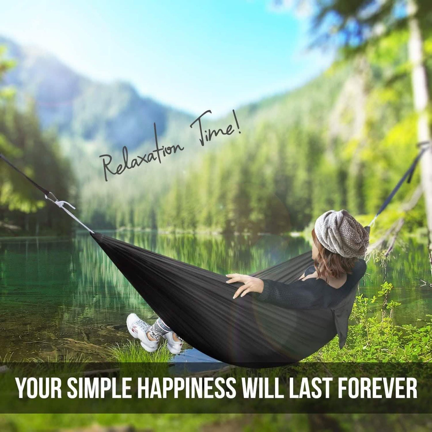 Lightweight Camping Hammock with Strap & Carry Bag DailySale