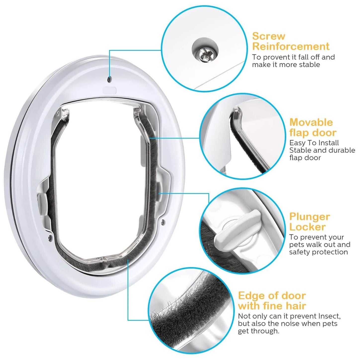 Lightweight Flap Pet Door Cats Small Dogs Anti-Insects Quiet Magnet Locking Gate DailySale