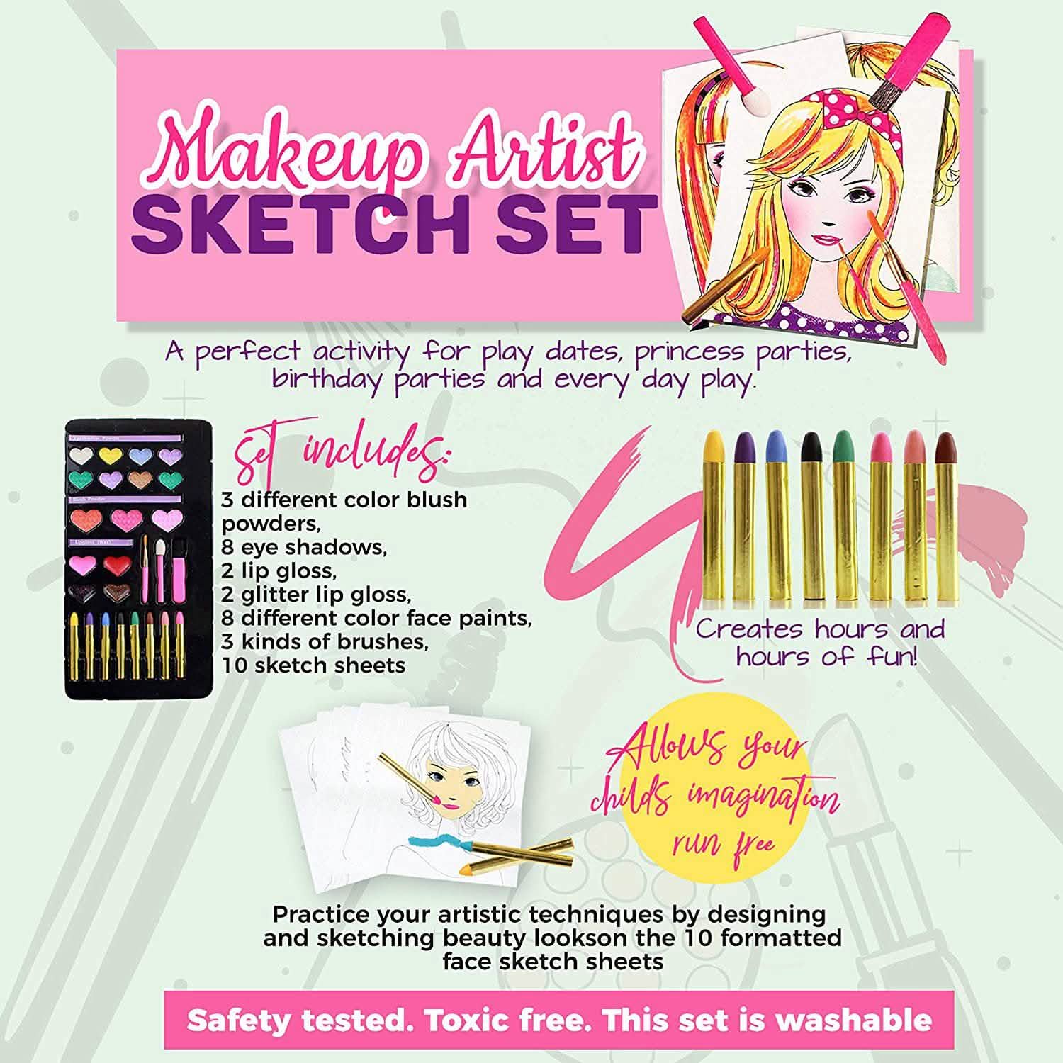 Lil Me Makeup Artist Sketch Set with 10 Design Sketch Sheets DailySale