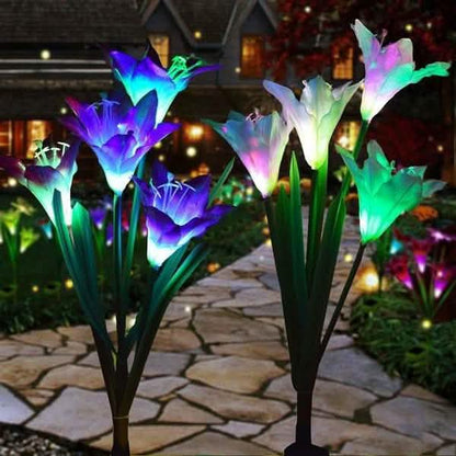Lily Flower Multi-Color Changing LED Solar Powered Lights DailySale