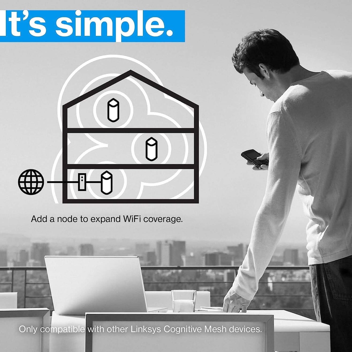 Linksys Velop Pro WiFi 6E Mesh System - Cognitive Mesh Router with 6 Ghz Band Access & 5.4 (AXE5400) Gbps True Gigabit Speed  (Refurbished) DailySale