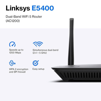 Linksys WiFi 5 Router Dual-Band 1,500 Sq. Ft Coverage (Refurbished) DailySale